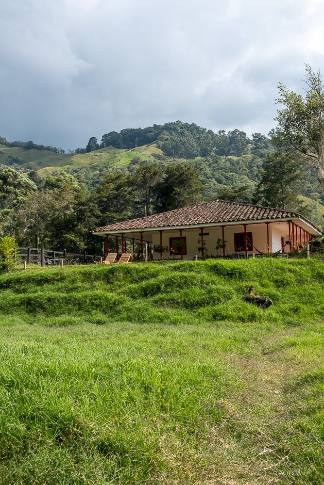 Notre hôtel reprenait l'architecture traditionnelle des fincas de la région du café en Colombie