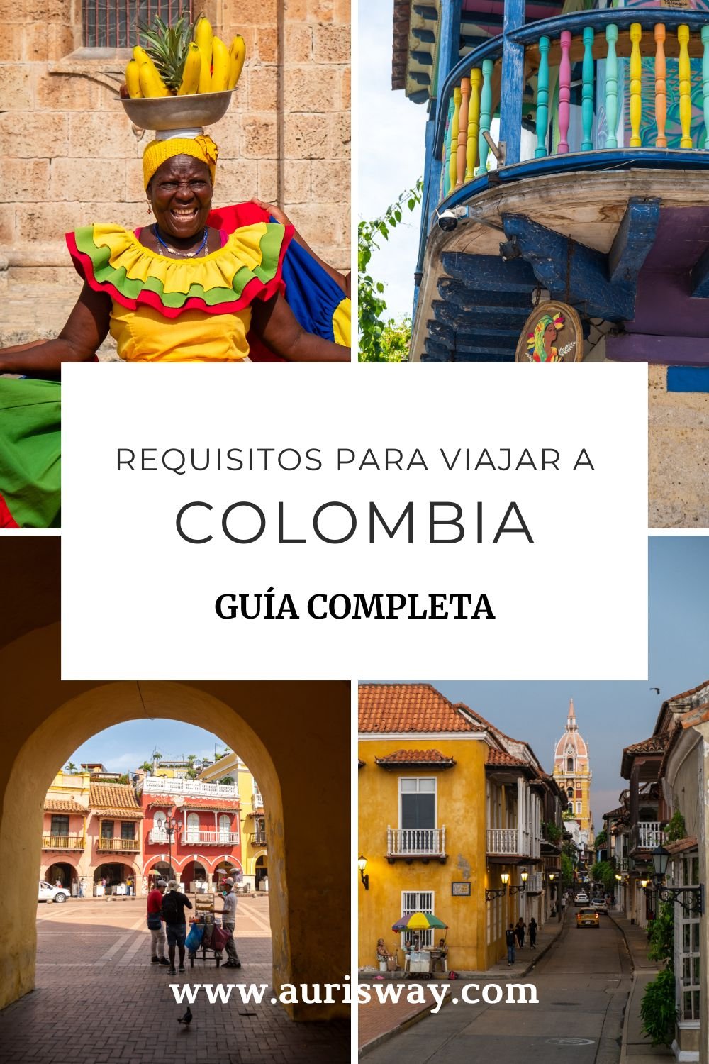Pin Pinterest para el artículo Requisitos para viajar a Colombia en formato mosaica