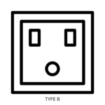 Icon of a type B plug when travelling