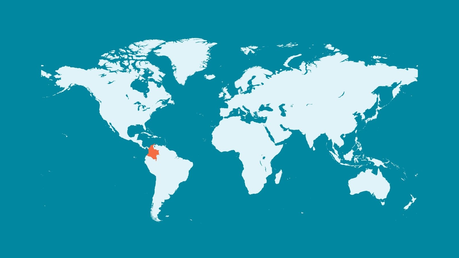 World map locating Colombia