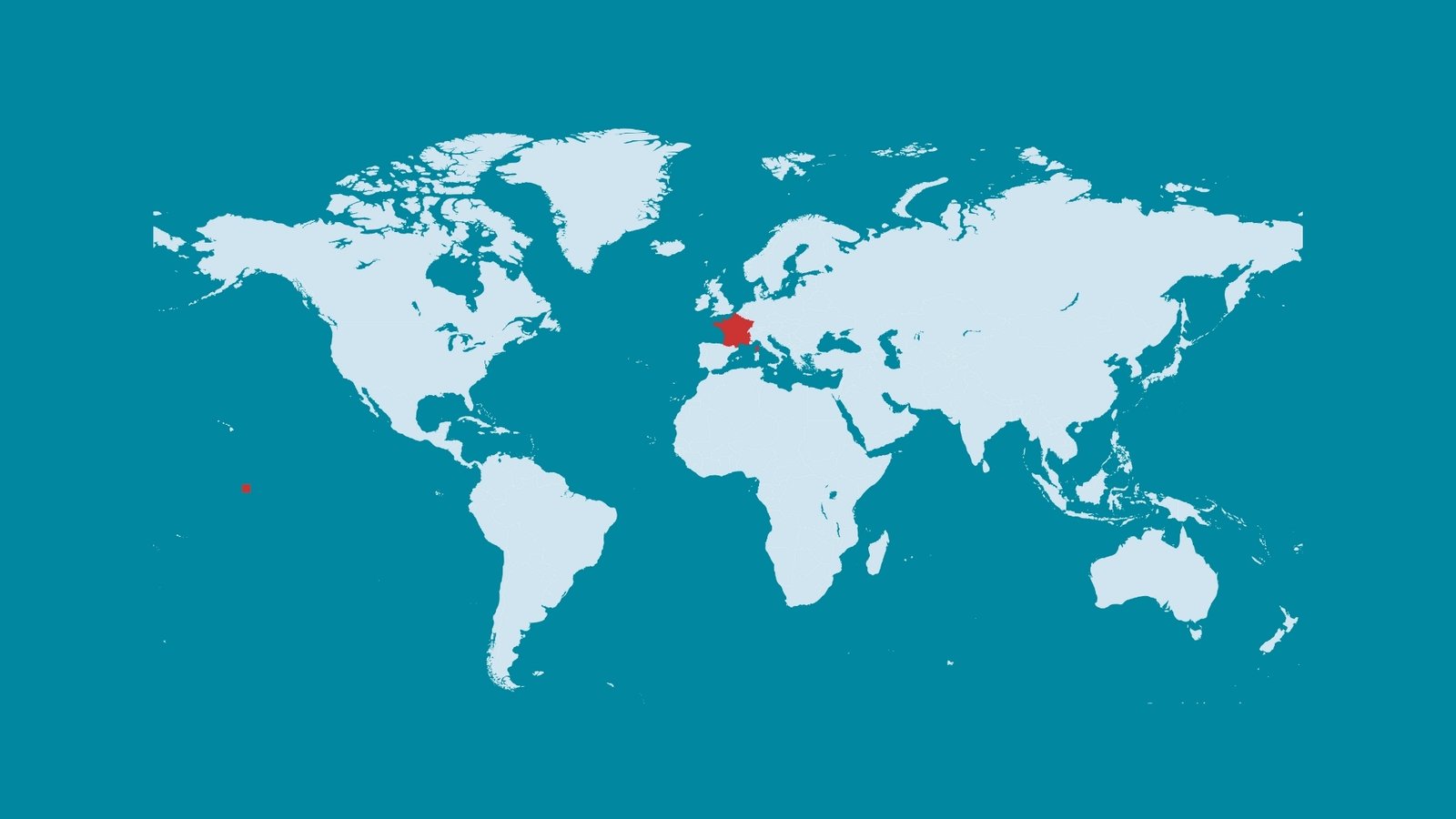 Carte du monde indiquant la France